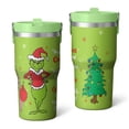 thumbnail image 3 of 20oz Stainless Steel Tumbler with Lid and Straw,Spill Proof Christmas Travel Cup Double Wall Vacuum Insulated Coffee Mug with Top Handle Light-green, 3 of 8
