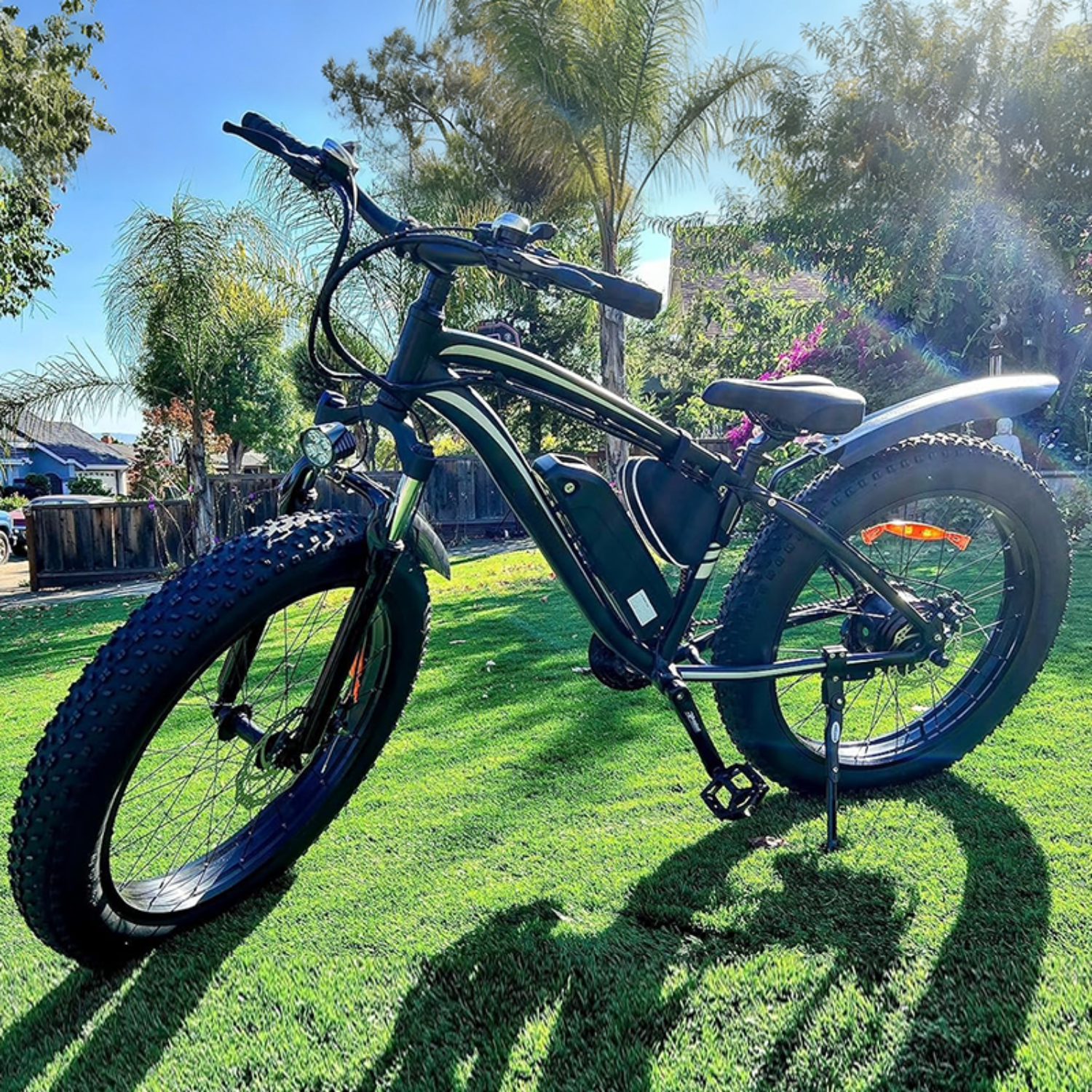 EB26 Adult Electric Bike (Black), 1000W brushless motor, top speed 28 mph, high-carbon steel frame, 48V electric mountain bike, UL 2849 certified