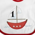 thumbnail image 4 of Inktastic First Birthday-1 Year Old Red Boat Boys or Girls Baby Bib, 4 of 4