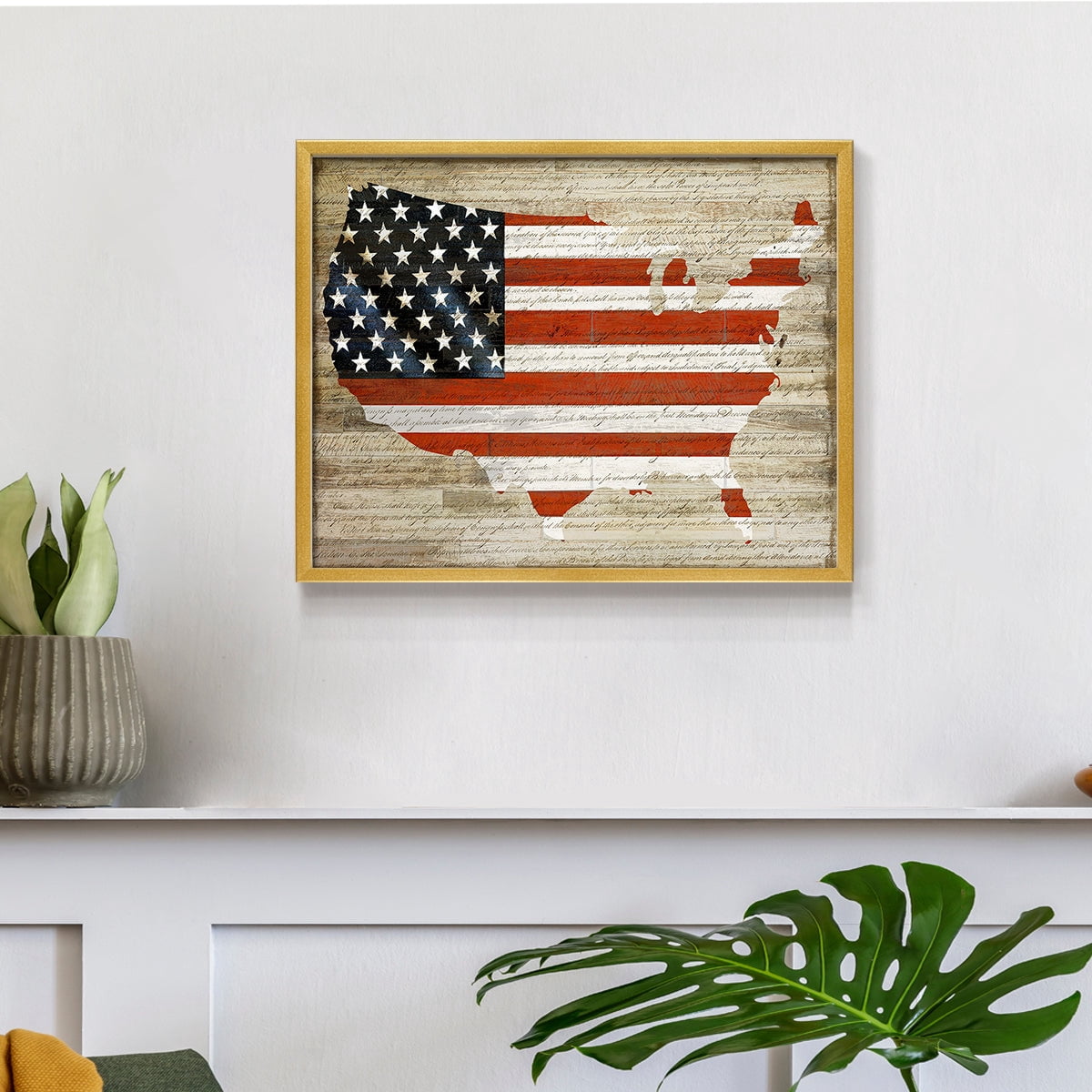 American Flag by Daniela Santiago - Restickable Framed Giclée Print