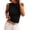 Black, variant on Stichou Women's Sleeveless Tops Ribbed Mock Neck Tank Top Slim Fitted Ruched Basic Layering Shirts 2026 Summer Spring Going Out Y2k Clothes White L
