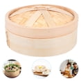thumbnail image 3 of MasteelfCA 1 Set Handmade Bamboo Steamer Kitchen Food Steamer with Lid Cooking Tool, 3 of 8