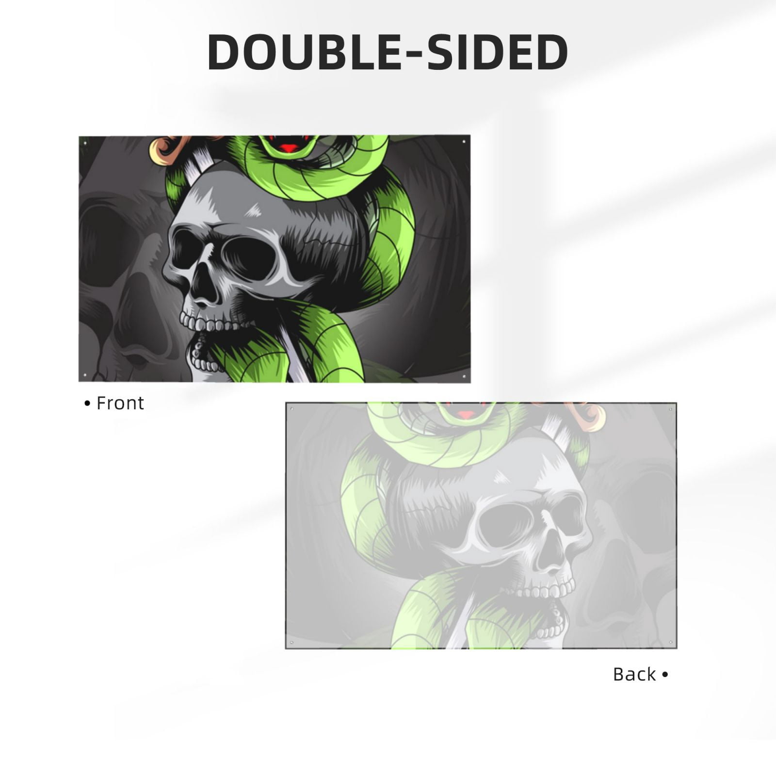 Sword Pierced Skull With Snake Four Hole Decorated Banner Flag for Garden Yard Home Decoration Indoor Outdoor 4x6 Ft
