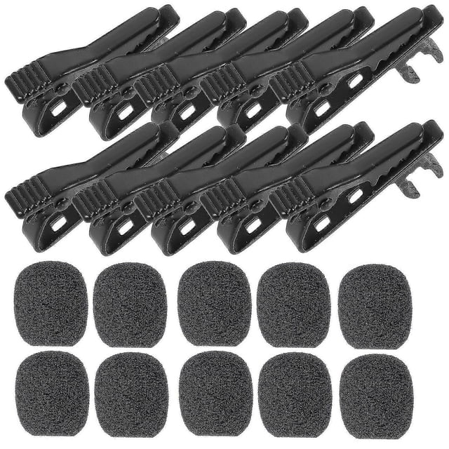10pcs Microphone Lavalier Universal Mini Lavalier Microphone Clip Iron Clip with 10pcs Covers - YuJia