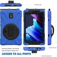 thumbnail image 3 of XYX Case for Samsung Galaxy Tab Active3 8.0 inch SM-T575 with 360 Degree Rotating, Hand Strap, Shoulder Strap, Blue, 3 of 7