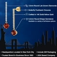 thumbnail image 2 of Gem Stone King 14K Yellow Gold Red Garnet and Lab Grown Diamond Dangle Earrings for Women | 2.76 Cttw | Gemstone January Birthstone | Round 6.5MM, 2 of 6