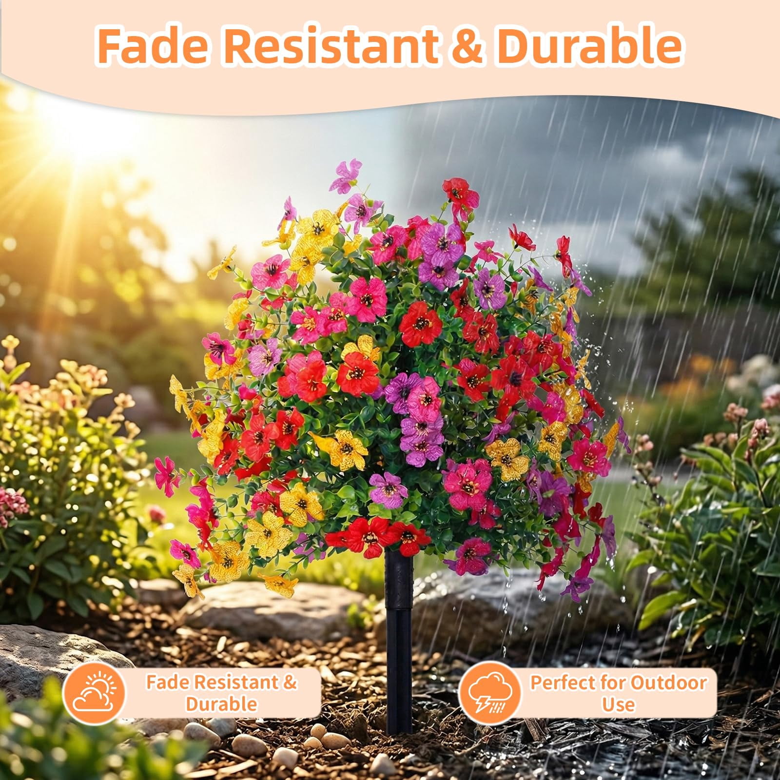 Artificial Flowers for Decoration realistic faux flowers durable UV protected material vibrant colors for patio balcony garden and indoor outdoor styling