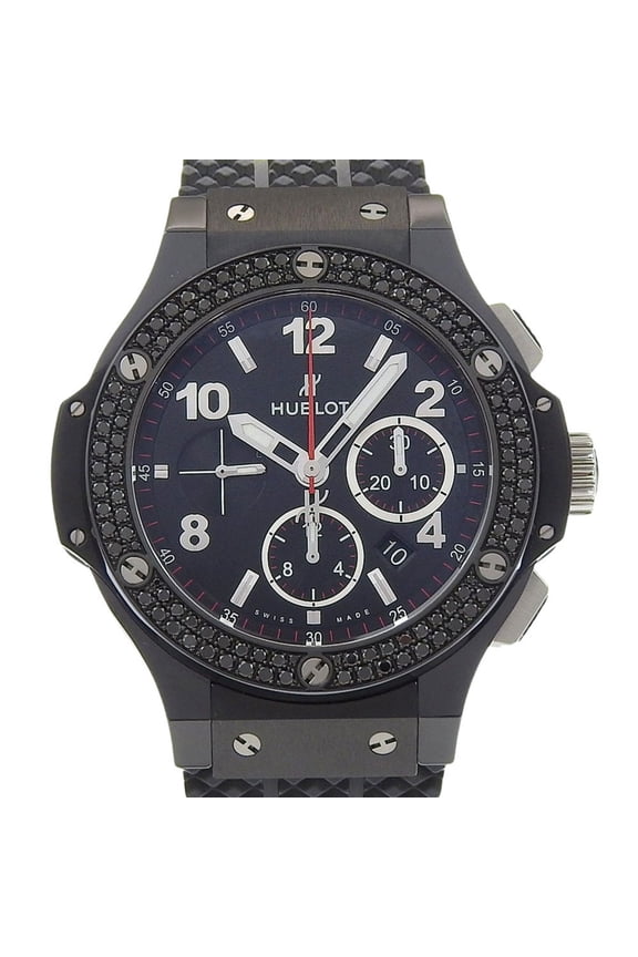 Pre-Owned Hublot Big Man Black Magic Watch, Diamond Bezel, 301.CV.130.RX.110, Ceramic x...