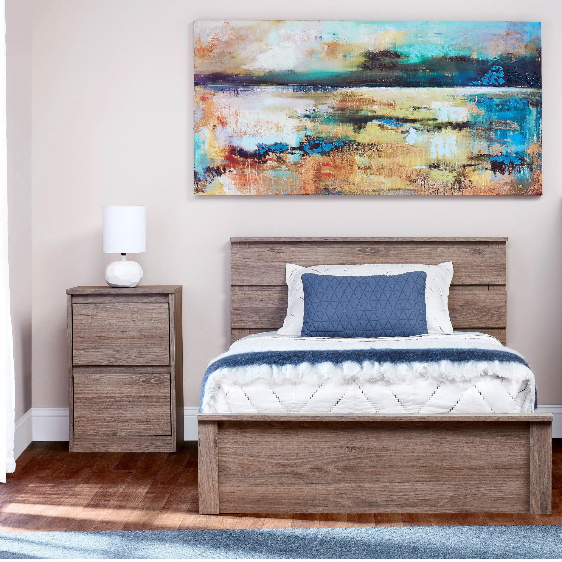 Mainstays Westlake Nightstand Rustic Oak Walmart Com Walmart Com
