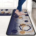 thumbnail image 2 of Faptoena Modern Geometry Kitchen Rugs and Mats Set of 2,Navy Blue Kitchen Decoration Rubber Backing Non-Slip Absorbent Kitchen Mats for Sink,Waterproof Runner Rug for Laundry Room, 2 of 7