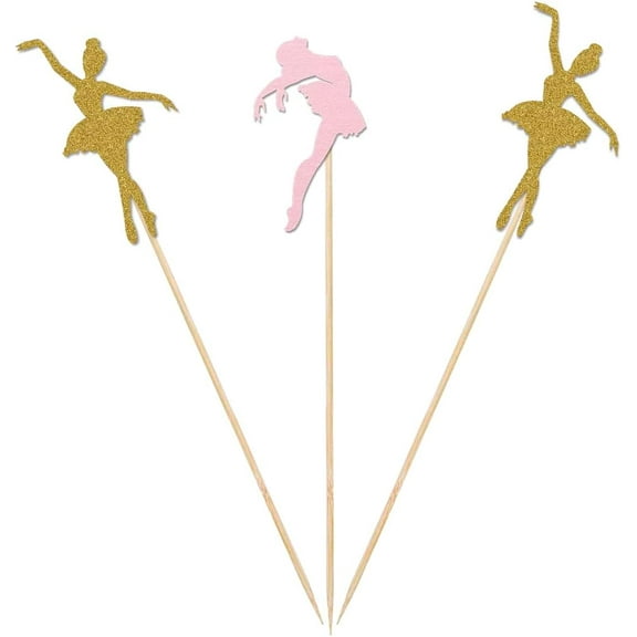 Ballerina Centerpiece Sticks, 12-Pack Ballet Table Topper Girl Baby Shower Birthday Party Decorations