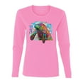 thumbnail image 2 of Wild Bobby Rainbow Painted Manatee Dean Russo Design Animal Lover Women Graphic Long Sleeve Tee, Light Pink, Large, 2 of 6