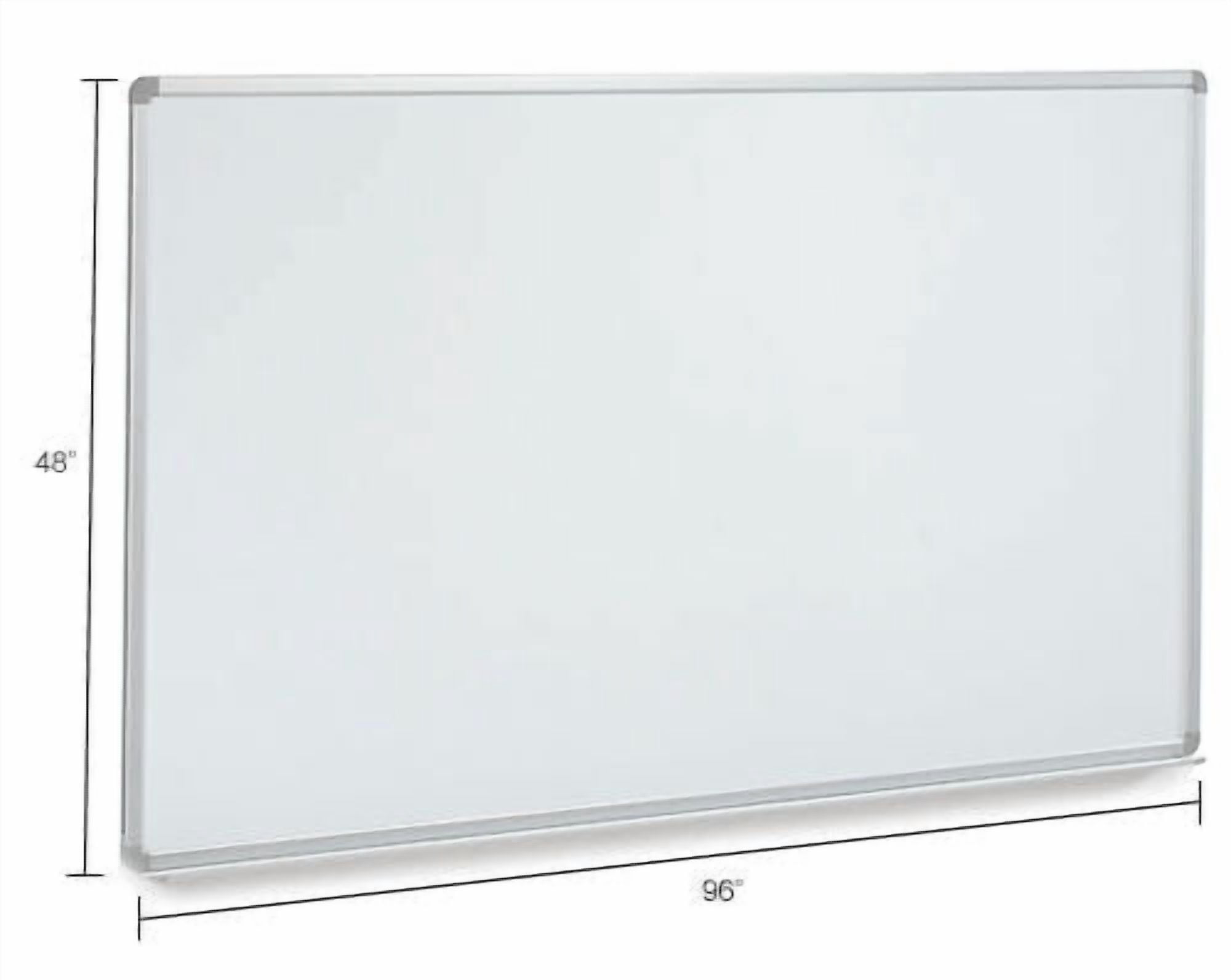 96"W x 48"H Magnetic Whiteboard, Steel Surface with Aluminum Frame, 2/Pk