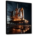 thumbnail image 2 of Designart "Moonlit Rendezvous Space Shuttle wall art II" Space Shuttle Floater Framed Canvas Art Print, 2 of 7