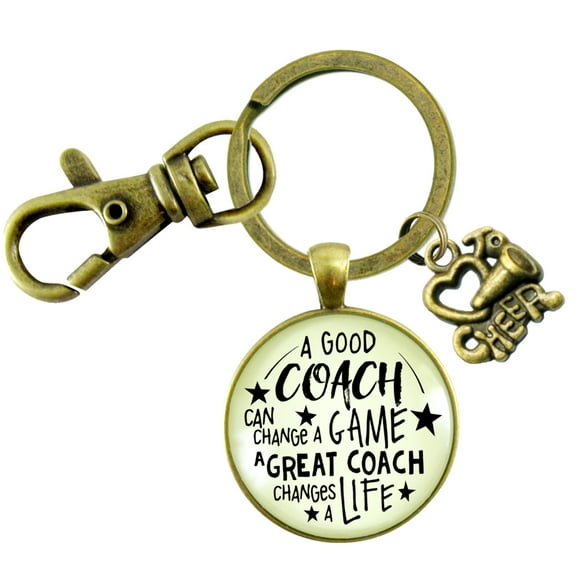 Cheer Coaching Sport Gutsy Goodness Bronze Metal Adult Unisex Keychain Great Coach Thank You Gift Cheering