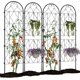 thumbnail image 1 of 4-piece garden trellis para outdoor climbing plants-negra metal arch trellis para vegetables vines o flowers, 1 of 7