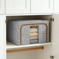 thumbnail image 1 of Cajas de almacenamiento de tela Oxford, paquete de 1, caja de almacenamiento transparente con ventana, caja de almacenamiento de ropa de tela Oxford apilable, organizador de almacenamiento plegable, o, 1 of 7