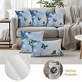 thumbnail image 6 of Outdoor Pillow Covers Pack of 2, Pastoral Blue White Tulip Waterproof Throw Pillowcase Cushion Cases, Farmhouse Flower Butterfly Decorative Pillow Cover for Couch Sofa Home Bed Patio, 6 of 9