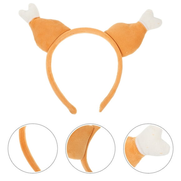 TEHAUX thanksgiving party supplies Chicken Leg Hair Band Fabric 2Pack Hair Accessory for Adults Festivals