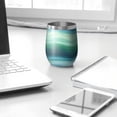 thumbnail image 3 of 12oz Stemless Wine Tumblers Green and Grey Abstract Art Artwork Vacuum Insulated Stainless Steel Travel Tumbler Cups Mug with Lid and Straw for Champaign,Cocktail,Beer with Cleaning Brush, 3 of 5