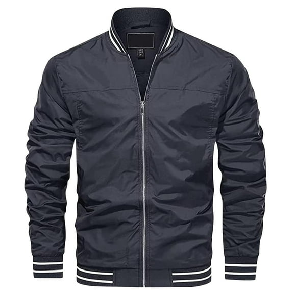 Rggeeun Jackets For Men Lightweight Zippered Jackets Loose Fit Stylish Outerwear For Fall Winter Outwear Streetwear