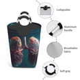 thumbnail image 4 of Lsque Abstract Botanical Heart Laundry Basket, Laundry Hamper, Dirty Clothes Hamper for Laundry, Collapsible, Waterproof Laundry Baskets with Aluminum Handles for Laundry, Dorm, Family, 4 of 6