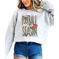 thumbnail image 4 of Olive Loves Apple Women's Football Season Coquette Bow Crewneck Sweatshirt, Gray, Medium, 4 of 8