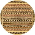 thumbnail image 1 of Ahgly Company Indoor Round Abstract Brown Modern Area Rugs, 4' Round, 1 of 4