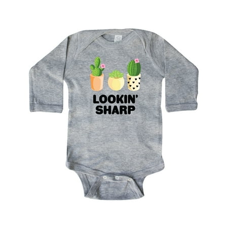 

Inktastic Lookin Sharp with Cacti and Succulent Gift Baby Boy or Baby Girl Long Sleeve Bodysuit