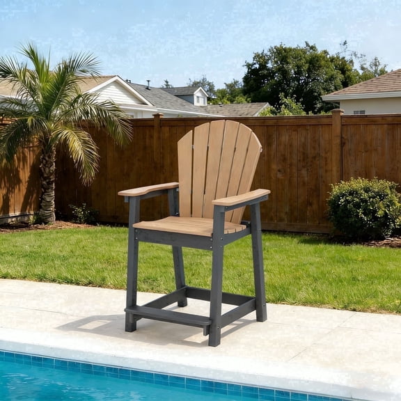 OTSUN Tall Modern Adirondack Chair, All Weather HDPE Bar Height Adirondack Stools Two-Color Widened Durable Design for Porch Patio Yard Lawn Fire Pit Bistro Basement Indoors & Outdoors