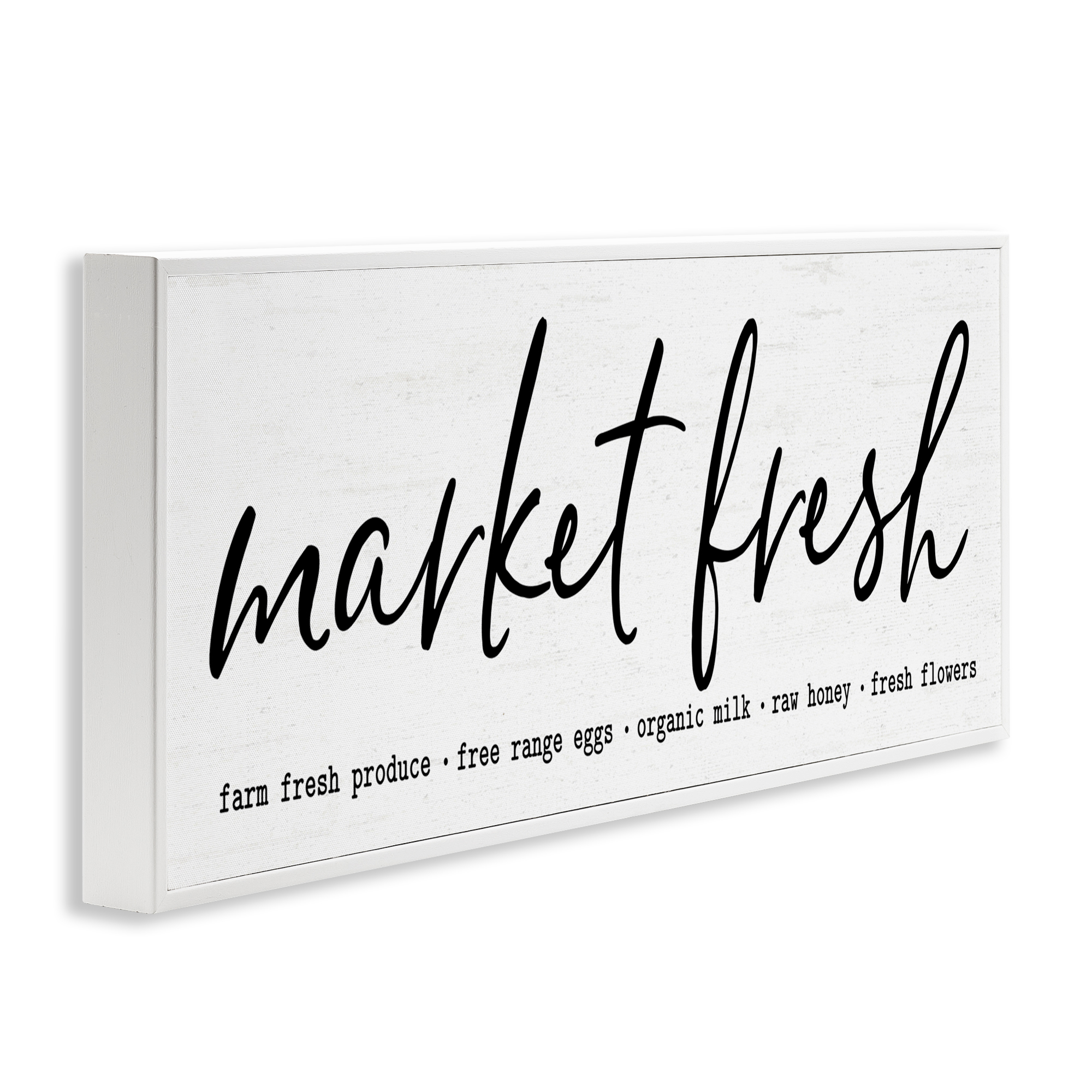 Market Fresh Organic White Framed Giclee Art, design by Lettered and Lined