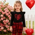 thumbnail image 6 of Gunia Baby Girl Valentines Outfit Plaid Heart Applique Sleeveless Top Trousers Two Piece Breathable Girls Clothes Set Outfits 18M-6Y, 6 of 9