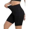 thumbnail image 6 of 3 Pack Women's 8'' Athletic Long Shorts with 4 Pockets High Waisted Shorts for Women Walking Running Casual, 6 of 7