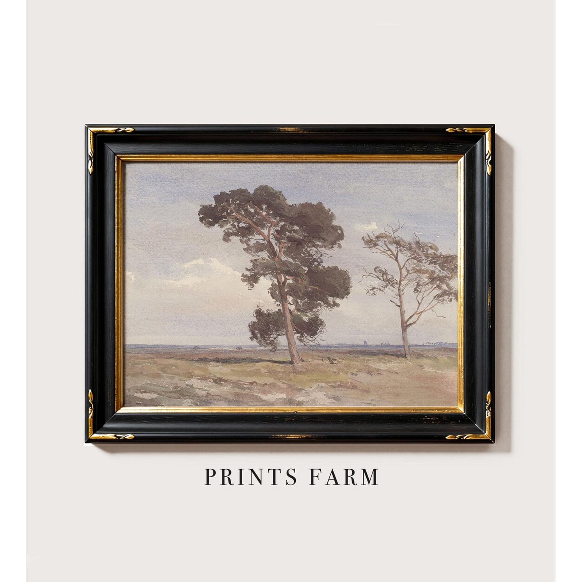 Trees Vintage Country Landscape Farmhouse Wall Art