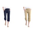 thumbnail image 1 of (2-Pack) Rinsvye Womens Casual Loose Fit Drawstring Solid Color Big Size Points Pants Comfort Summer Casual, 1 of 5