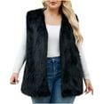 thumbnail image 2 of AUNVITO Women's Faux Fur Vest Sleeveless Short Winter Warm Outerwear V-Neck Casual Stylish, 2 of 9