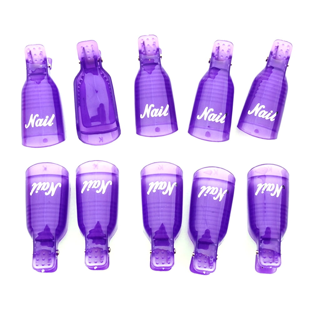Knifun 10pcs/set Nail UV Gel Polish Remover Clip Soak Off Cap Nail Art Cleaner Wrap Manicure Tools, Nail Art Cleaner, Gel Nail Polish Remover Wrap