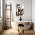 thumbnail image 5 of AVOI Dog Sitting on Toilet with Phone West Highland Terrier Bathroom Art Funny Dog Animal Print Whimsical Pet Poster Dog Lover Gift Canvas Wall Art Poster Frame: 11x14in, 5 of 6