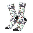 thumbnail image 1 of Balery Dinosaur on Excavator2 Calcetas Largas con Estampado para Hombre y Mujer – Suaves y Transpirables, Talla Única (US 5-11), 1 of 6
