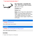 thumbnail image 2 of Rear Trailer Hitch - Compatible with 1996 - 2007 Chrysler Town & Country 1997 1998 1999 2000 2001 2002 2003 2004 2005 2006, 2 of 4
