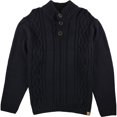 thumbnail image 1 of Suéter resistente a la intemperie con botones militares para hombre, azul, pequeño, 1 of 1