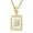 GOLD B, variant on 316L Stainless Steel Silver Gold A to Z Letters Shell Pendant Chain Necklace -GOLD K