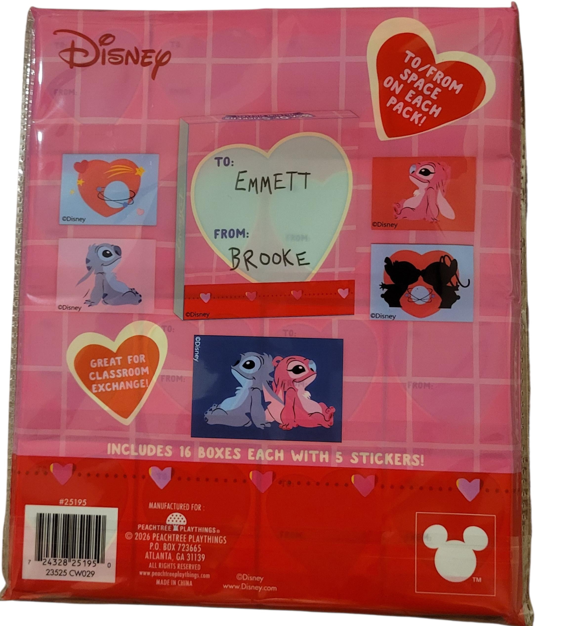 Disney Stitch Valentine Exchange Sticker Boxes 16 Count - Pack of 2