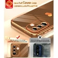 thumbnail image 2 of LeYi for Galaxy A36-5G Case: with Tempered Glass Screen Protector [2 Pcs]+ Full Camera Lens Protection,Love Heart Plating Cute Luxury Shockproof Case for Samsung A36 5G, Cute Present for Mom, Brown, 2 of 7
