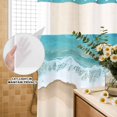 thumbnail image 3 of No Hook Shower Curtain, Turquoise Ocean Shower Curtains for Bathroom with See Through Top Window, Gradient Brown Shore Sandy Beach Abstract Waterproof & Washable Bath Curtain Standard 72"x72", 3 of 9