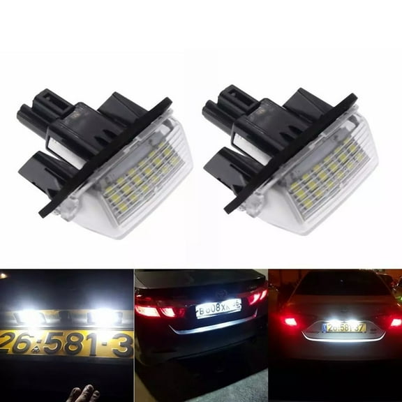 18LED SMD License Number Plate Light (2pcs), Perfect Fit for Toyota YARIS, RACTIS, Camry, Prius - 2 Pack LED License Plate Lamps, Super Bright, Long - Lasting, Quick & Easy to Install