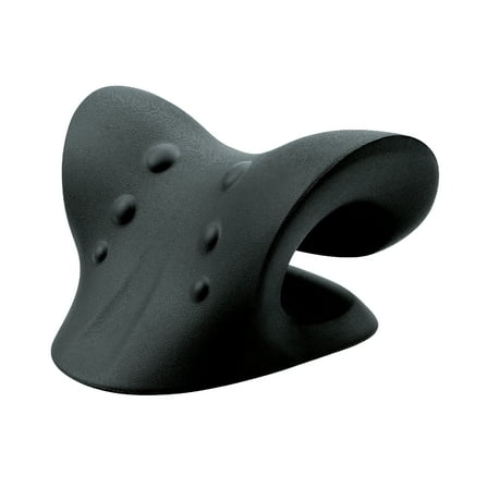 FlexWorks Neck & Shoulder Stretcher, Cervical Pillow with C-Curve Design, Black