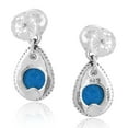 thumbnail image 5 of Sterling Silver Genuine Lapis Drop Earrings, 5 of 9