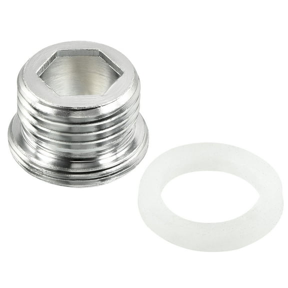 Uxcell M24*1.0 Male to G1/2 Male Thread Chrome Faucet Adapter Aerator Connector, Silver, 2 Pack