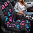 thumbnail image 4 of Eheartsgir Colorful Paw Print Pattern Quilted Design Car Seat Covers for Sedans, Polyester Machine Washable Car Front Seat Cover Quilted Protective Cover, 4 of 7